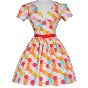 Bernie Dexter Dress in Multicolor Honeycomb 4x